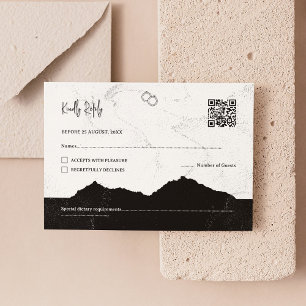 Preto e branco minimalista informal   RSVP de Códi
