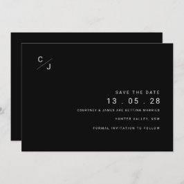 Preto e branco moderno salvar o convite de data