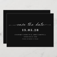 Preto e branco moderno salvar o convite de data
