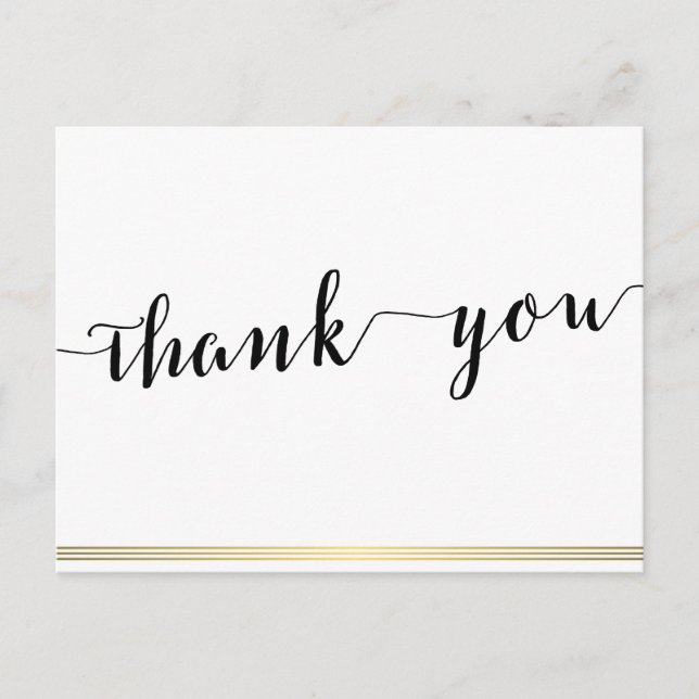 Preto E Branco Obrigado Cartões Postais Linhas Dou (Frente)