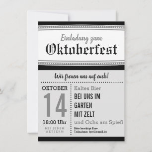 Preto e Branco Oktoberfest Azul Retro