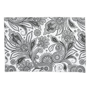 Preto e branco paisley