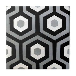 preto e branco, preto hexagonal e branco, geométri