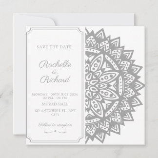 Preto e Branco Salvar o Convite de Data