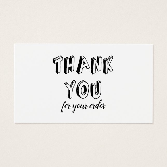 Preto e Branco Simples, Obrigado pela encomenda (Frente)