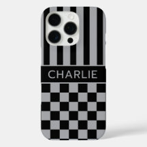 Preto e Cinza Xadrez Listrado Personalizado