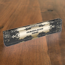 Preto e ouro elegante vitoriano