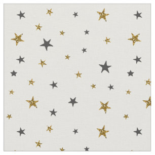 Preto e ouro Stars o tecido