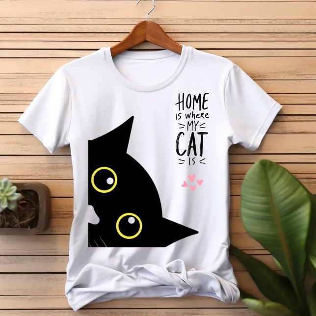 Preto e Pêssego Eu Amo Minha Camiseta Doce Gato (Criador carregado)