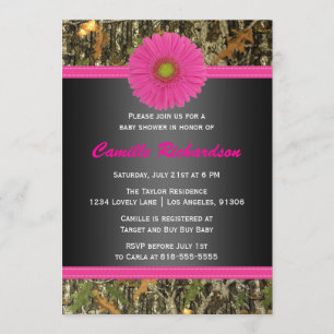 Preto e Rosa, Camo, Convite para Chás de fraldas