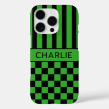 Preto e Verde Xadrez Listrado Personalizado