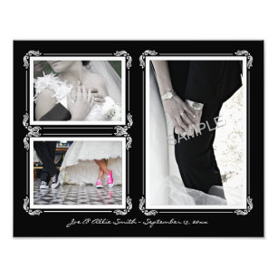 Preto elegante/branco 11 x colagem Wedding da foto