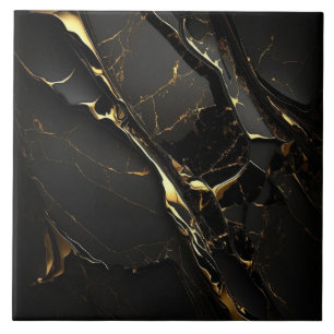 Preto Elegante de luxo e mármore Dourado