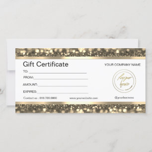 Preto Elegante e Dourado Certificado de oferta d