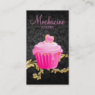 Preto elegante Gol do cupcake do cartão de visita