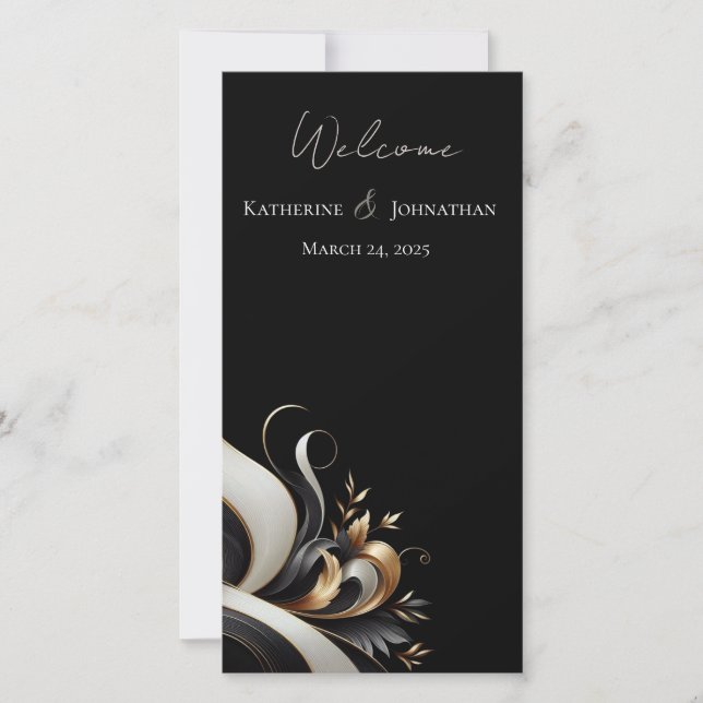 Preto Elegante moderno e Dourado (Frente)