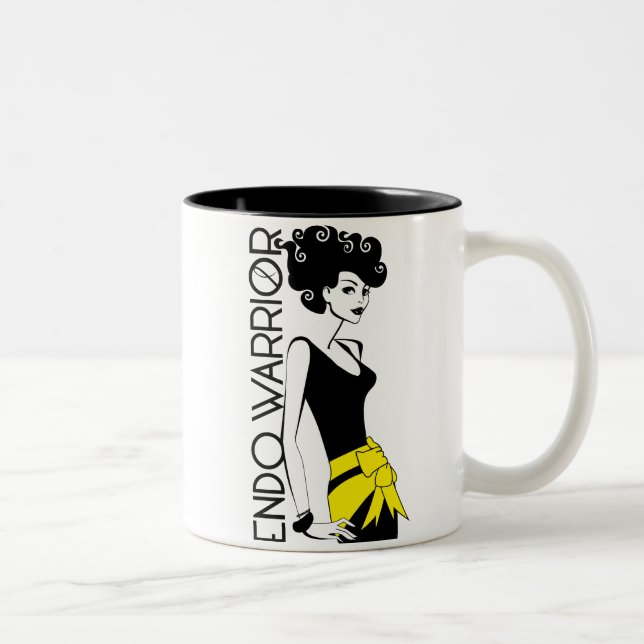 Preto ENDO do GUERREIRO caneca do Dois-Tom de 11 (Direita)