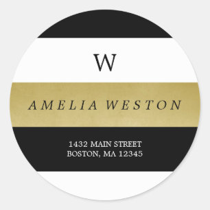 Preto & etiqueta de endereço do remetente das