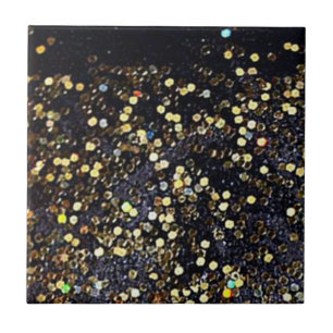 Preto Faux e Azulejo sequenciado Dourado