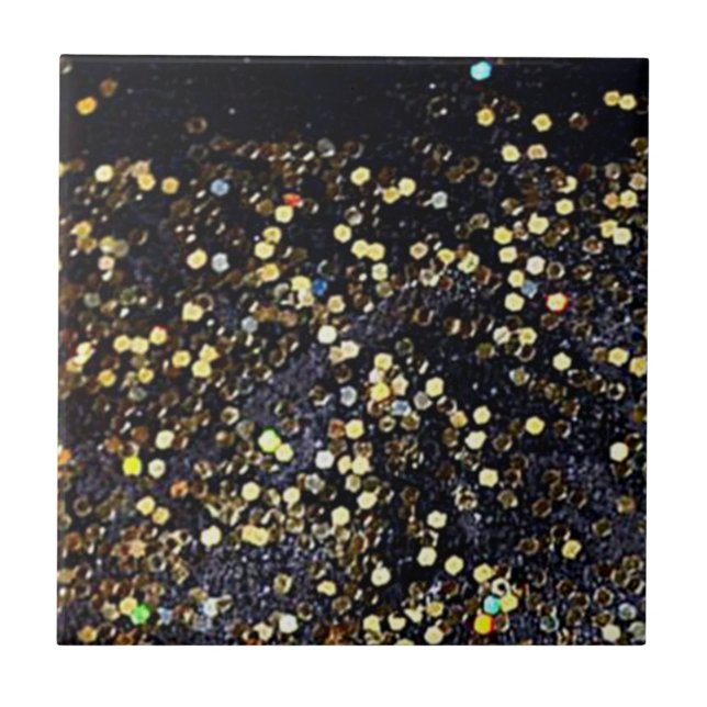 Preto Faux e Azulejo sequenciado Dourado (Frente)