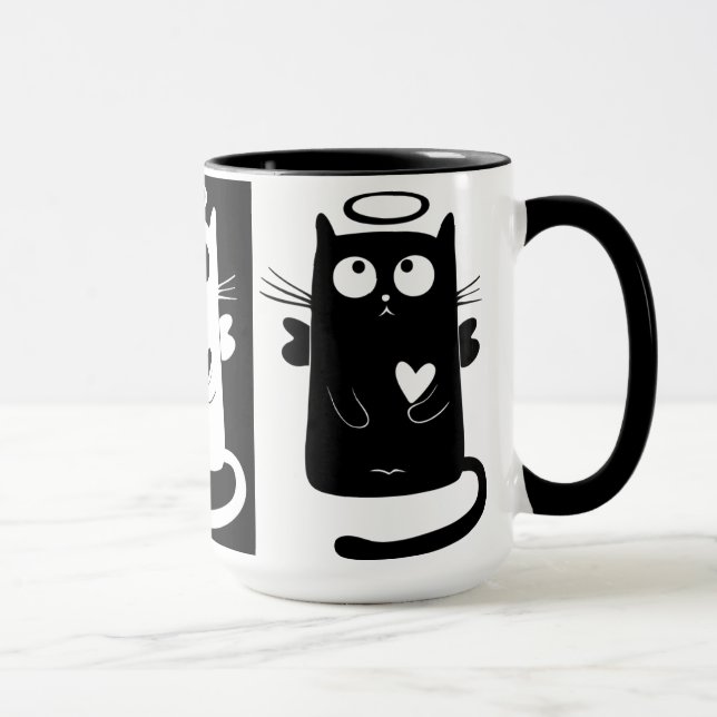 Preto feito sob encomenda caneca do Meow da (Direita)