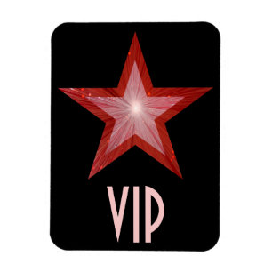 Preto flexível vermelho do ímã da estrela "VIP"