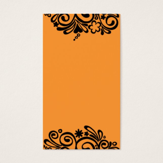 Preto floral em laranja (Frente)