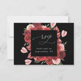 Preto Floral Vermelho com Refeição RSVP