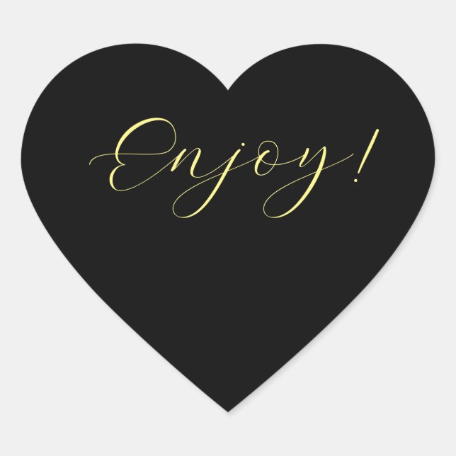 Preto Fundo Aproveite o adesivo cardíaco (Frente)