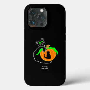 Preto Gato Pumpkin Apple iPhone 13 Pro Caso