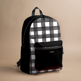 Preto Gingham Watercolor Nome Personalizado