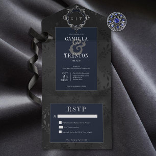 Preto Gótico Escuro e Satã Floral Azul Não Janta