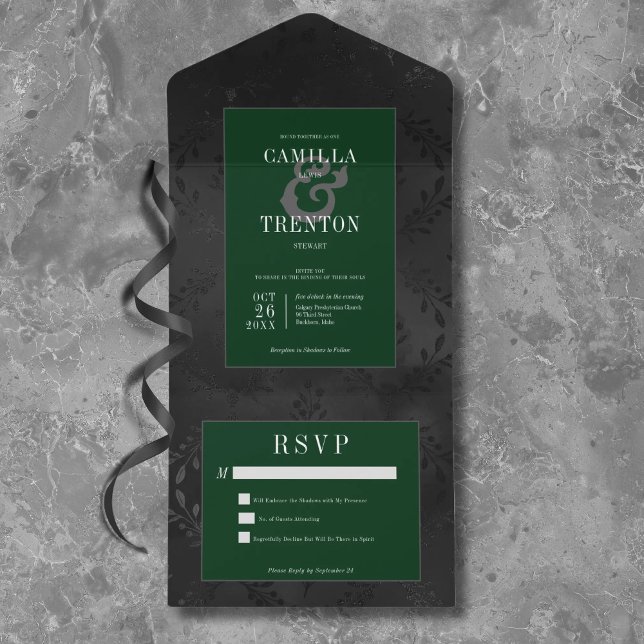 Preto Gótico Escuro e Satã Floral Verde Sem Janto (Criador carregado)