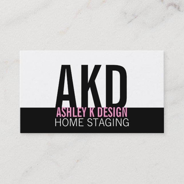 Preto Home moderno do rosa do cartão de visita da (Frente)