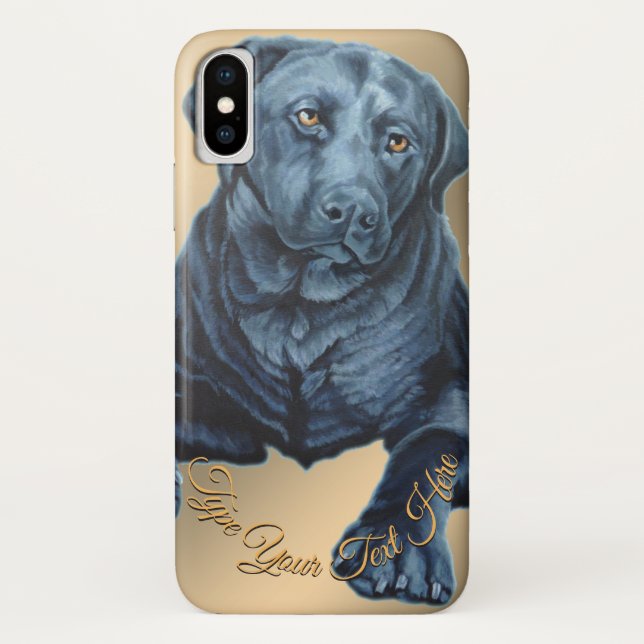 Preto Labrador capas de iphone Maleta Personalizad (Verso)