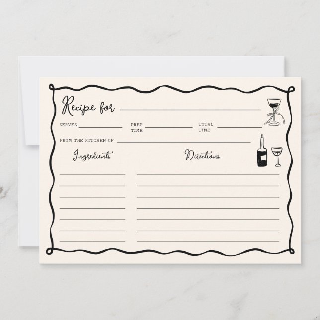 Preto - Mais Cartão De Receita Do Chá de panela (Frente)