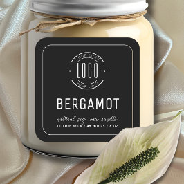 Preto minimalista adicione a etiqueta da vela de b