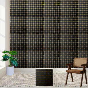 Preto minimalista sofisticado e geométrico Dourado