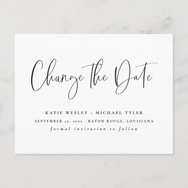 Preto - Mínimo Alterar os Anúncios de Data (Frente)