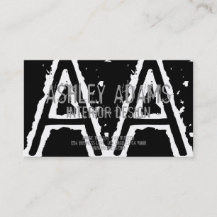 PRETO MODERNO DO CARTÃO DE VISITA DO MONOGRAMA