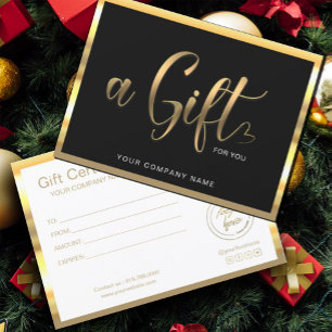 Preto Moderno E Dourado Certificado de oferta de