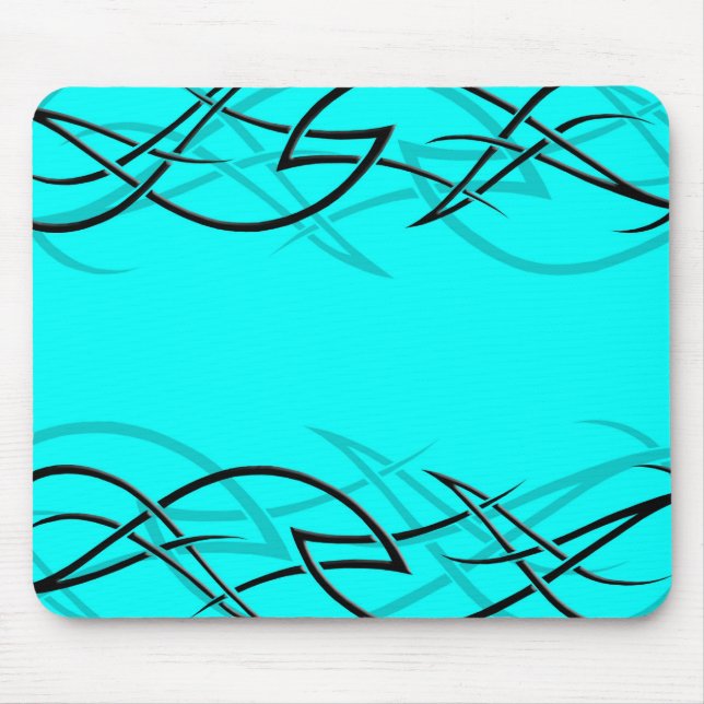 Preto na "elegância ciana" Mousepad (Frente)