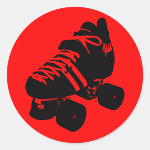 Preto na etiqueta vermelha do skate de Derby do