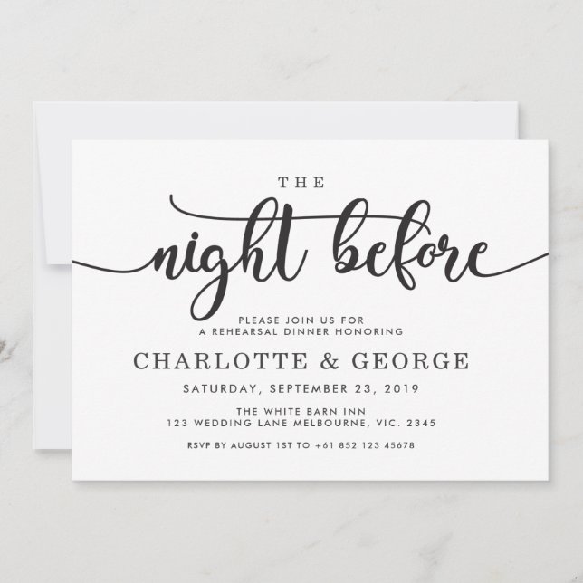 Preto na noite anterior ao convite (Frente)