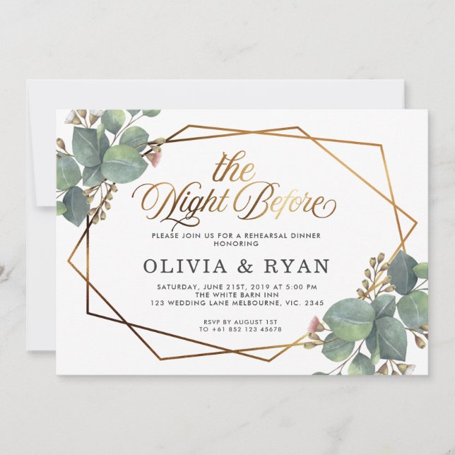 Preto na noite anterior ao convite do geo eucalipt (Frente)