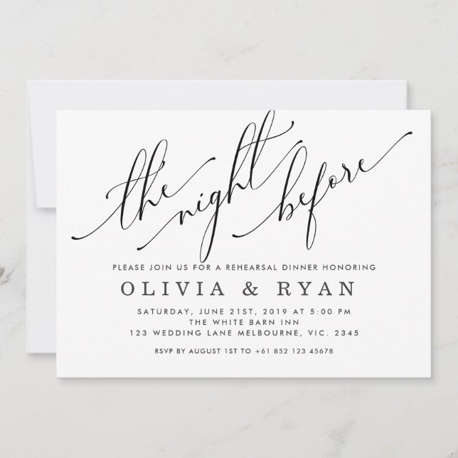 Preto na noite antes do convite (Frente)