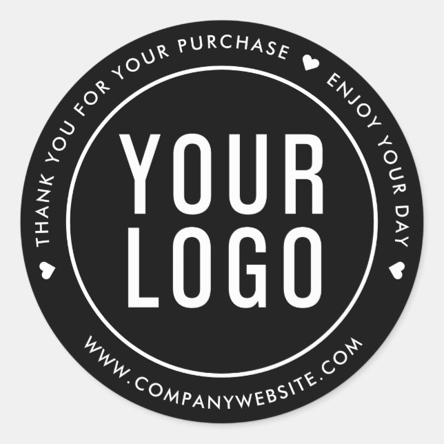 Preto Obrigado Pelo Logotipo De Adesivos (Frente)