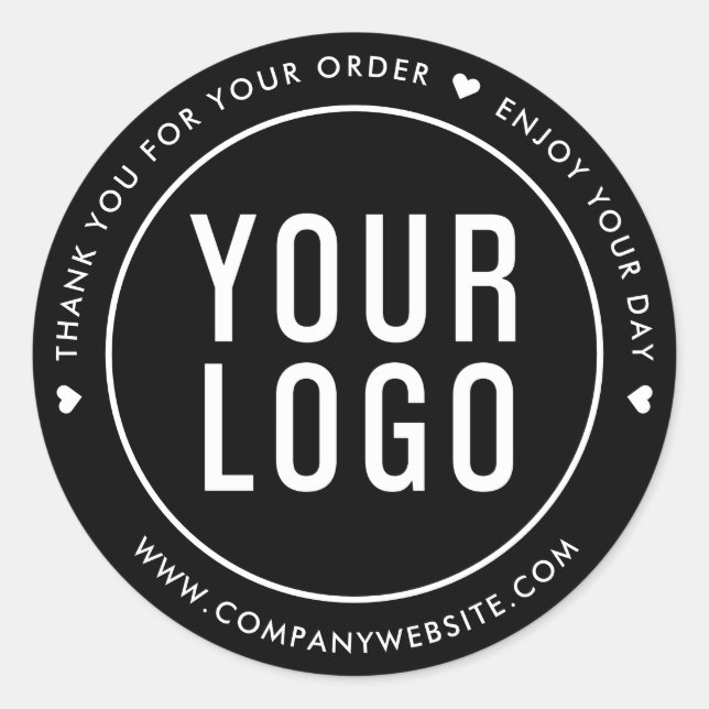 Preto Obrigado Pelo Logotipo Dos Adesivos (Frente)