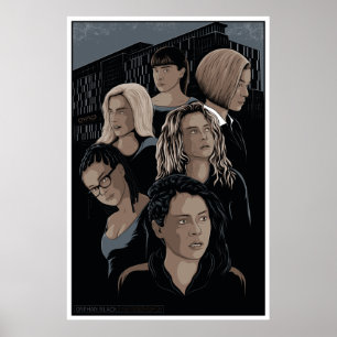 Preto órfão poster ilustrado