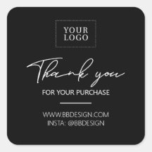 Preto | Pequena empresa Obrigado pelo adesivo